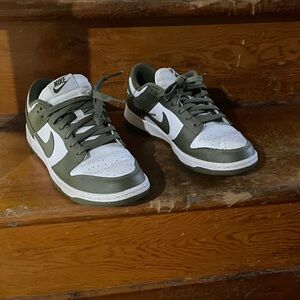 Nike Olive and White Low-Top Sneakers
